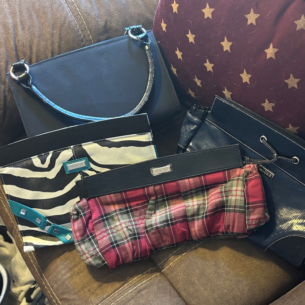 Miche Black and Plaid Clutches Set